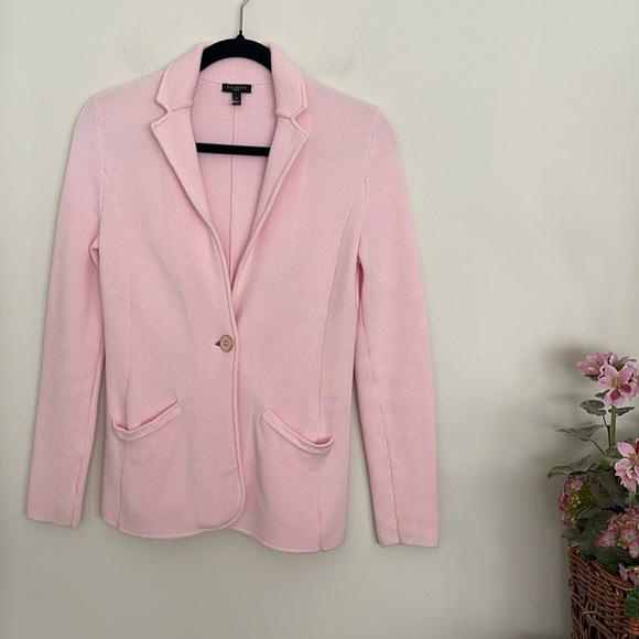 Talbots pink double faced knit sweater blazer jacket - Picture 2 of 8